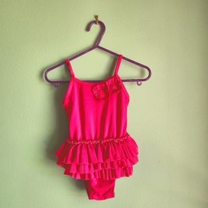 12-18 month one piece pink tutu swimsuit